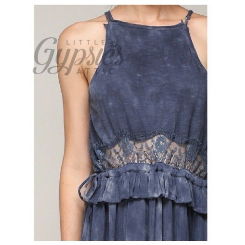 Sarina Mineral Wash and Lace Maxi Dress - Picture 9 of 12